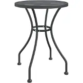 vidaXL Tuintafel, diameter 60 cm, hoogte 72 cm, met verstelbaar rooster, antracietkleurig