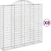 vidaXL Schanskorven 8 st gewelfd 200x50x180/200 cm ijzer