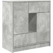vidaXL Dressoir met lades en deuren, betonkleur, 70,5 x 34 x 74,5 cm