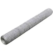 vidaXL kippendradhek, verzinkt staal, 25x1 meter, zilverkleurig