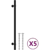 vidaXL Handvatten 5 st 224 mm roestvrij staal zwart