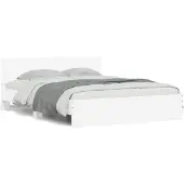 vidaXL Bedframe met hoofdeinde wit 140x190 cm