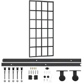 vidaXL Schuifdeur met beslag, veiligheidsglas (ESG) en aluminium, 90x205 cm