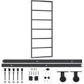 vidaXL Schuifdeur met beslag 76x205 cm aluminium en ESG-glas