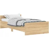 vidaXL Bedframe zonder matras, Sonoma-eikenhout, 90x190 cm, houtvezel