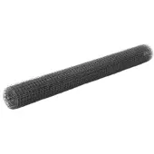 vidaXL Kippengaas 10x1,5 m staal met PVC coating grijs