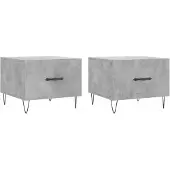vidaXL Salontafels, 2 stuks, betonlook, 50x50x40 cm, houtvezelplaat