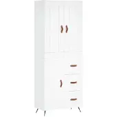 vidaXL Hoge kast 69,5x34x180 cm bewerkt hout wit