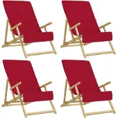 vidaXL Strandhanddoeken 4 st 400 g/m² 60x135 cm stof bordeauxrood