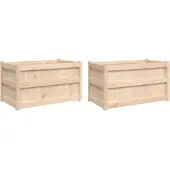 vidaXL Plantenbakken 2 st cm massief grenenhout