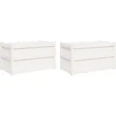 vidaXL Plantenbakken 2 st cm massief grenenhout wit