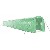 vidaXL Kas met stalen frame, groen, 44 m², 22x2x2 meter