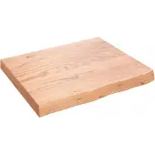 vidaXL Tafelblad 60x50x(2-6) cm behandeld massief eikenhout lichtbruin