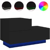 vidaXL Nachtkastje met LED-verlichting 70x36x40,5 cm zwart