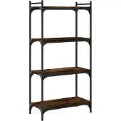 vidaXL Boekenkast 4-laags 60x30x120 cm bewerkt hout gerookt eikenkleur