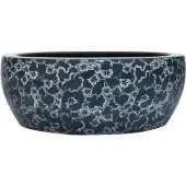 vidaXL Bovenop te plaatsen wastafel, zwart en blauw, rond, Ø41x14 cm, keramiek