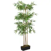 vidaXL Kunstplant bamboe 380 bladeren 80 cm groen