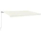 vidaXL Luifel handmatig uittrekbaar met LED 500x300 cm crèmekleurig
