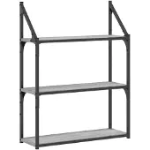vidaXL Wandrek 3-laags 60x21x78,5 cm bewerkt hout grijs sonoma