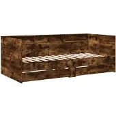 vidaXL Slaapbank met lades zonder matras 100x200 cm gerookt eikenkleur