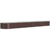 vidaXL Plantenbak 440x80x36 cm gegalvaniseerd staal bruin