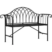vidaXL Tuinbank voor 2 personen, 128 cm, zwart, staal