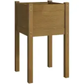 vidaXL Plantenbak 40x40x70 cm massief grenenhout honingbruin