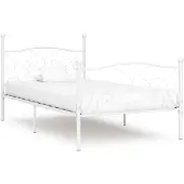 vidaXL Bedframe met lattenbodem metaal wit 90x200 cm