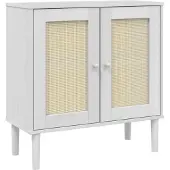vidaXL Dressoir SENJA, rotanlook, wit, 80x35x80 cm, grenenhout