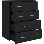 vidaXL Dressoir met 4 lades 60x30,5x71 cm zwart