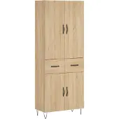 vidaXL Hoge kast 69,5x34x180 cm bewerkt hout sonoma eikenkleurig