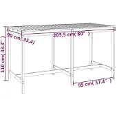 vidaXL Tuintafel 203,5x90x110 cm massief douglashout