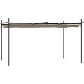 vidaXL Pergola met schuifdak, taupe, 395x292x230 cm
