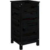 vidaXL Plantenbak 40x40x78 cm massief grenenhout zwart