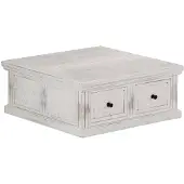 vidaXL Salontafel 70x70x30 cm massief mangohout wit