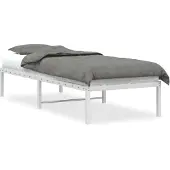 vidaXL Bedframe metaal wit 75 x 190 cm