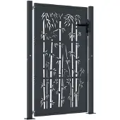 vidaXL Poort met bamboe-ontwerp 100x150 cm staal antracietkleurig