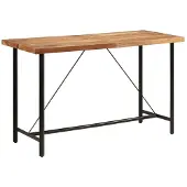 vidaXL Bartafel, 180x70x107 cm, massief acaciahout en ijzer