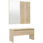 vidaXL Garderobe set bewerkt hout sonoma eiken