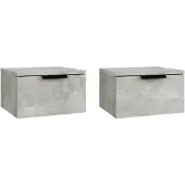 vidaXL Nachtkastjes 2 st wandgemonteerd 34x30x20 cm betongrijs