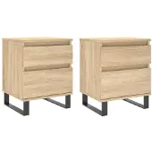 vidaXL Nachtkastjes 2 st 40x35x50 cm sonoma eikenkleurig