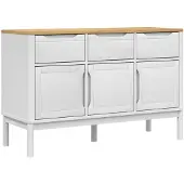 vidaXL Dressoir FLORO 114x43x74 cm massief grenenhout wit