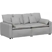 vidaXL Modulaire bank met kussens wolk grijs