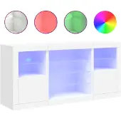 vidaXL Dressoir met LED-verlichting, wit, 142,5 x 37 x 67 cm