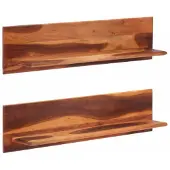 vidaXL Wandschappen 2 st 112x20x26 cm massief acaciahout