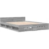 vidaXL Bedframe met lades, grijs Sonoma, 160x200 cm, houtvezel