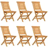 vidaXL Klapstoelen 6 stuks 47x63x90 cm Massief teakhout