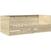 vidaXL Dagbed met lades, zonder matras, Sonoma-eikenhout, 100x200 cm