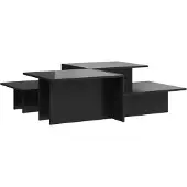vidaXL Salontafel, 2 stuks, hoogglanzend zwart, houtvezel