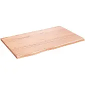 vidaXL Tafelblad 80x50x2 cm behandeld massief eikenhout lichtbruin